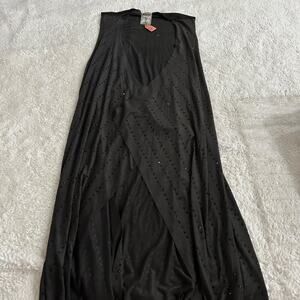 NWT Vocal USA Womens Black Microsuede Duster Vest Boho Hippie Gothic Sz Small